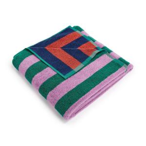 Dusen Dusen バスタオル ライラック&グリーン/ネイビー&ラストの商品写真