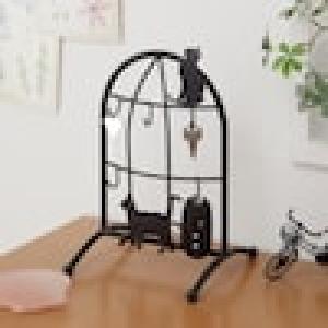 猫の印鑑置きが付いたスタンドキーフックの商品写真