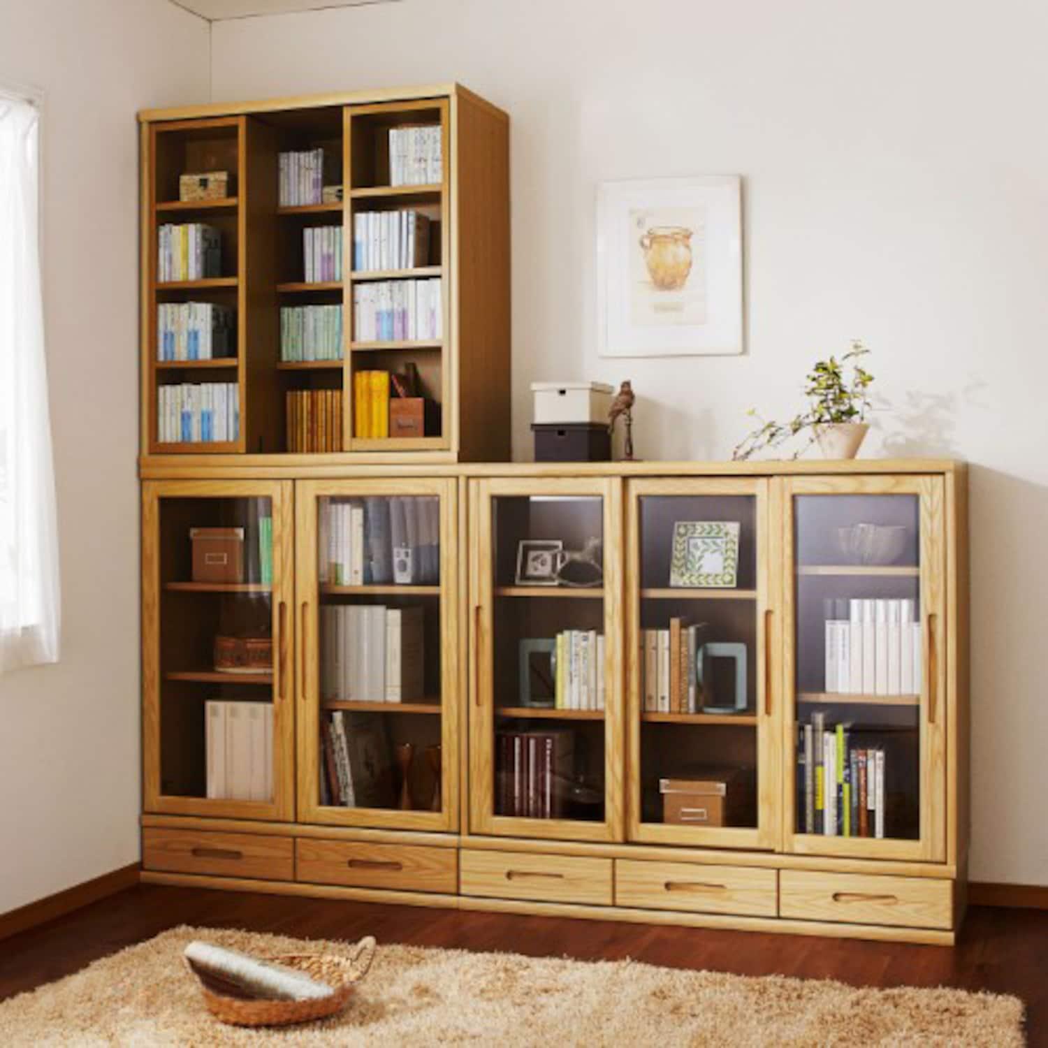 頑丈棚板のスタッキングキャビネット(オープンスライド棚)の商品写真