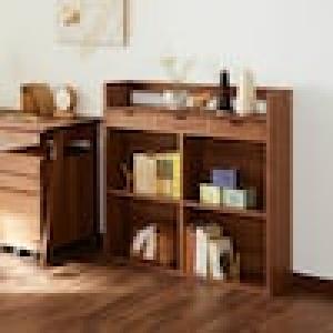 ウォルナット材の引出し付き本棚の商品写真