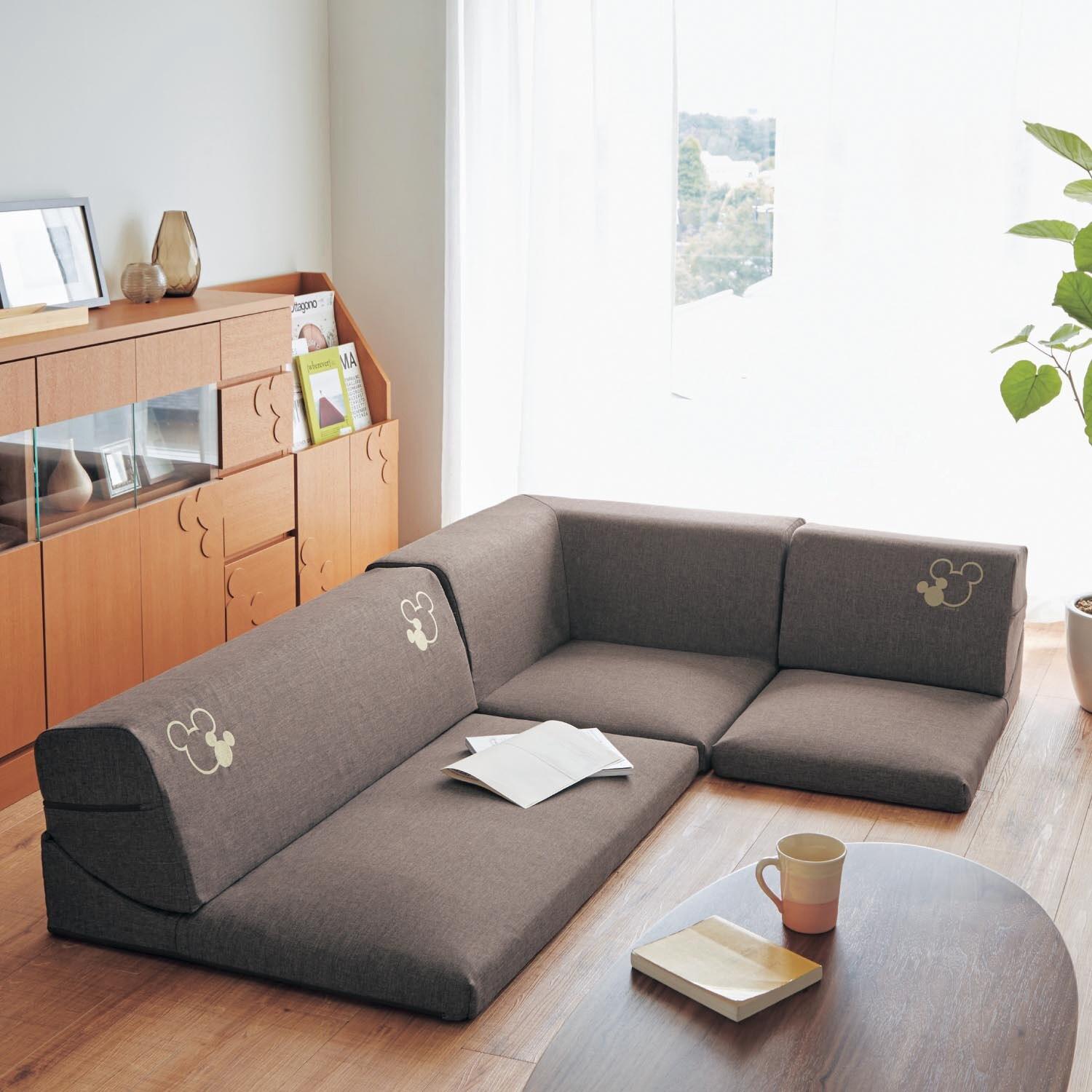 コーナーローソファー3点セット「ミッキーモチーフ」の商品写真