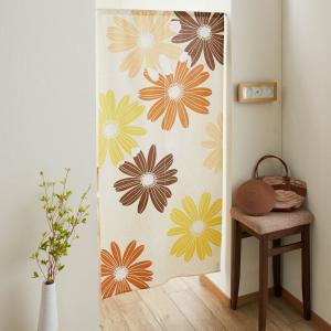 センターフリーカット!マーガレット柄のれんの商品写真