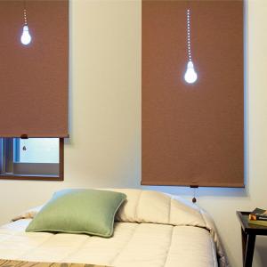 【オーダー】 外光で電球が光ったように見える防炎オーダーロールスクリーンの商品写真