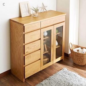 オーク材のリビングキャビネットの商品写真