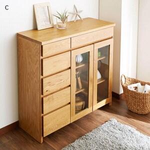 オーク材のリビングキャビネットの商品写真