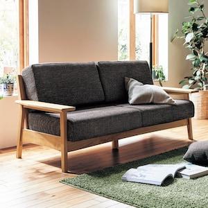 【5月6日までタイムセール】 オーク材フレームのカバーリングソファー <2人掛け/3人掛け>の商品写真