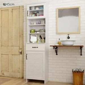 木目調ルーバー付きランドリーラック(幅45/60cm)の商品写真