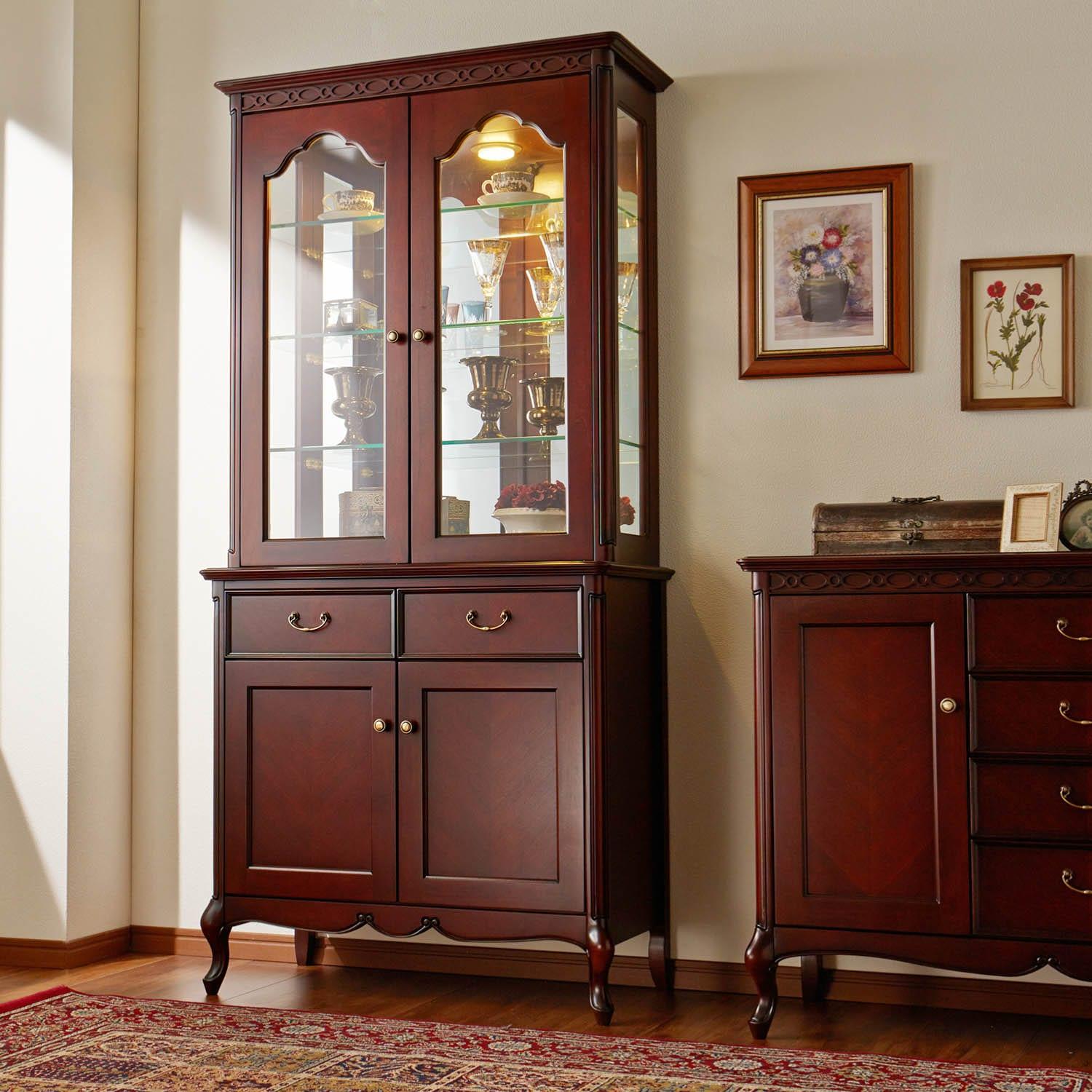 クラシック調ガラスキャビネットの商品写真