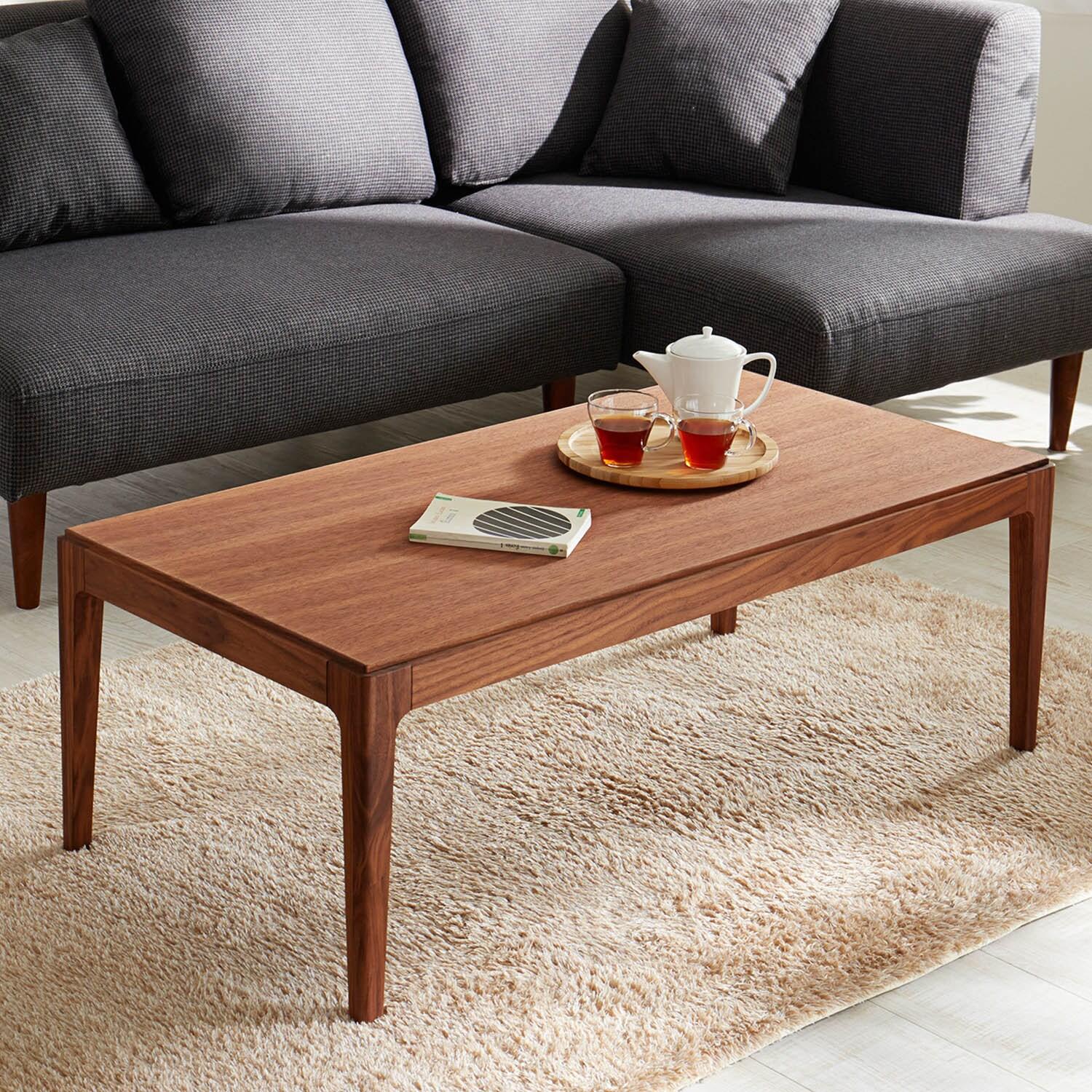 オイル仕上げの木目が美しいリビングテーブル(ウォルナット材)の商品写真