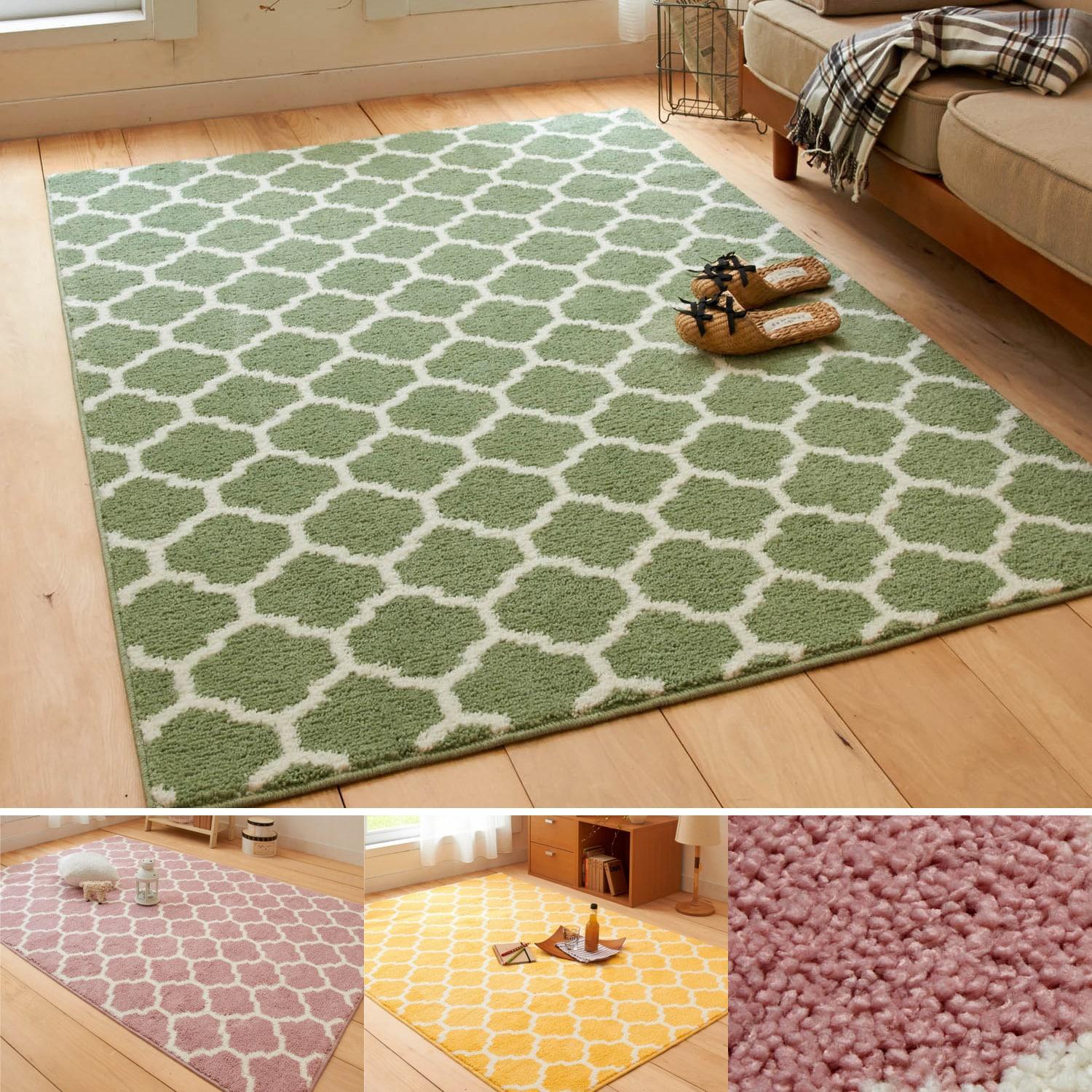 北欧テイスト柄の洗えるタフトラグの商品写真