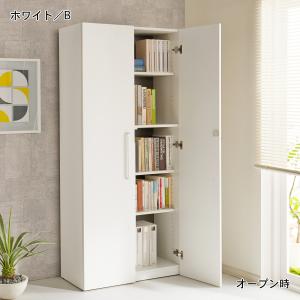 鍵付きキャビネット・本棚 <高さ111.5cm/高さ181cm>の商品写真