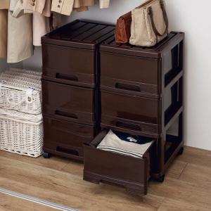 クローゼット収納ケース3段2個セット<奥行41.5cm>の商品写真