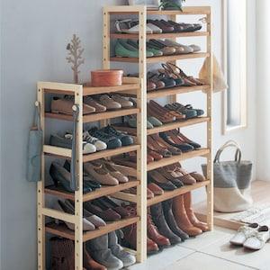 パイン材のシューズラック <奥行28cm>の商品写真