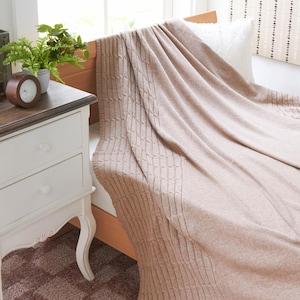 まるでセーターみたいなタスマニアラムウール使用のやわらかニット毛布の商品写真