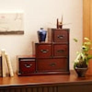 和風卓上階段ミニチェスト <幅37cm>の商品写真