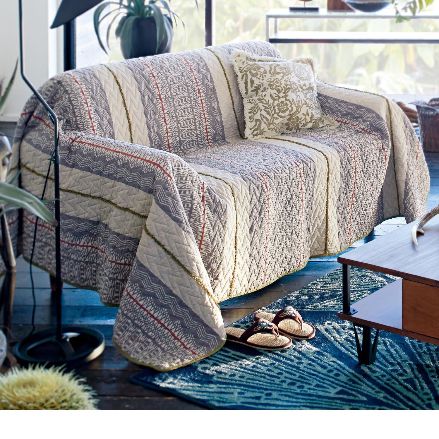 ウォッシュキルトマルチカバー・ソファーカバーの商品写真