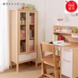 ガラス扉付きシンプルラック・本棚の商品写真