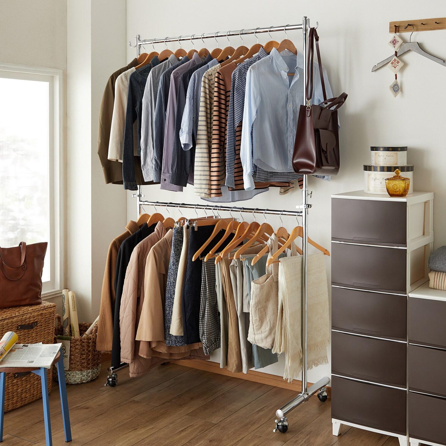 高さ2mまで伸長できるダブルハンガーの商品写真