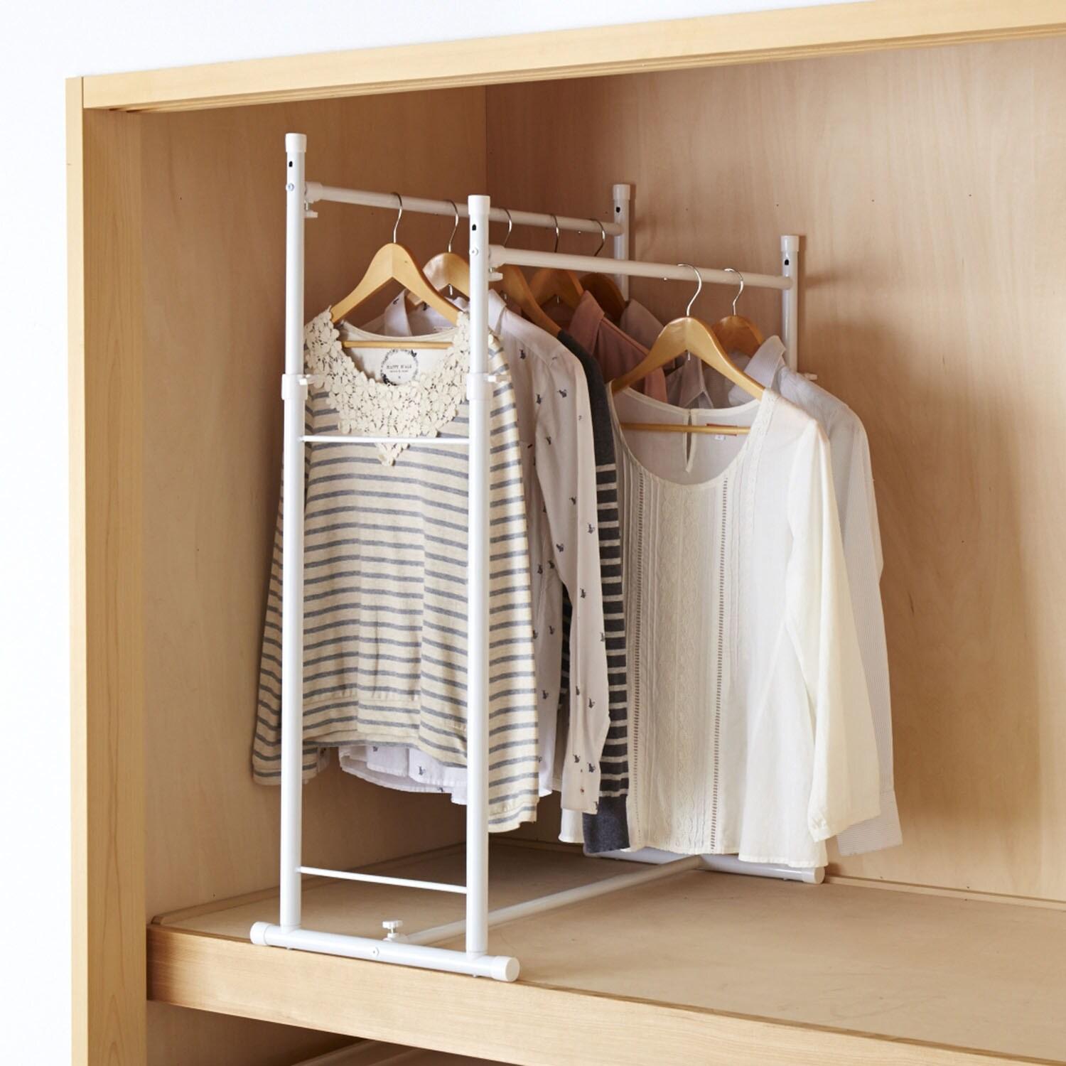 伸縮押入れダブルハンガーの商品写真