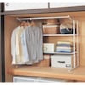 伸縮式ハンガー付き押入れシェルフの商品写真