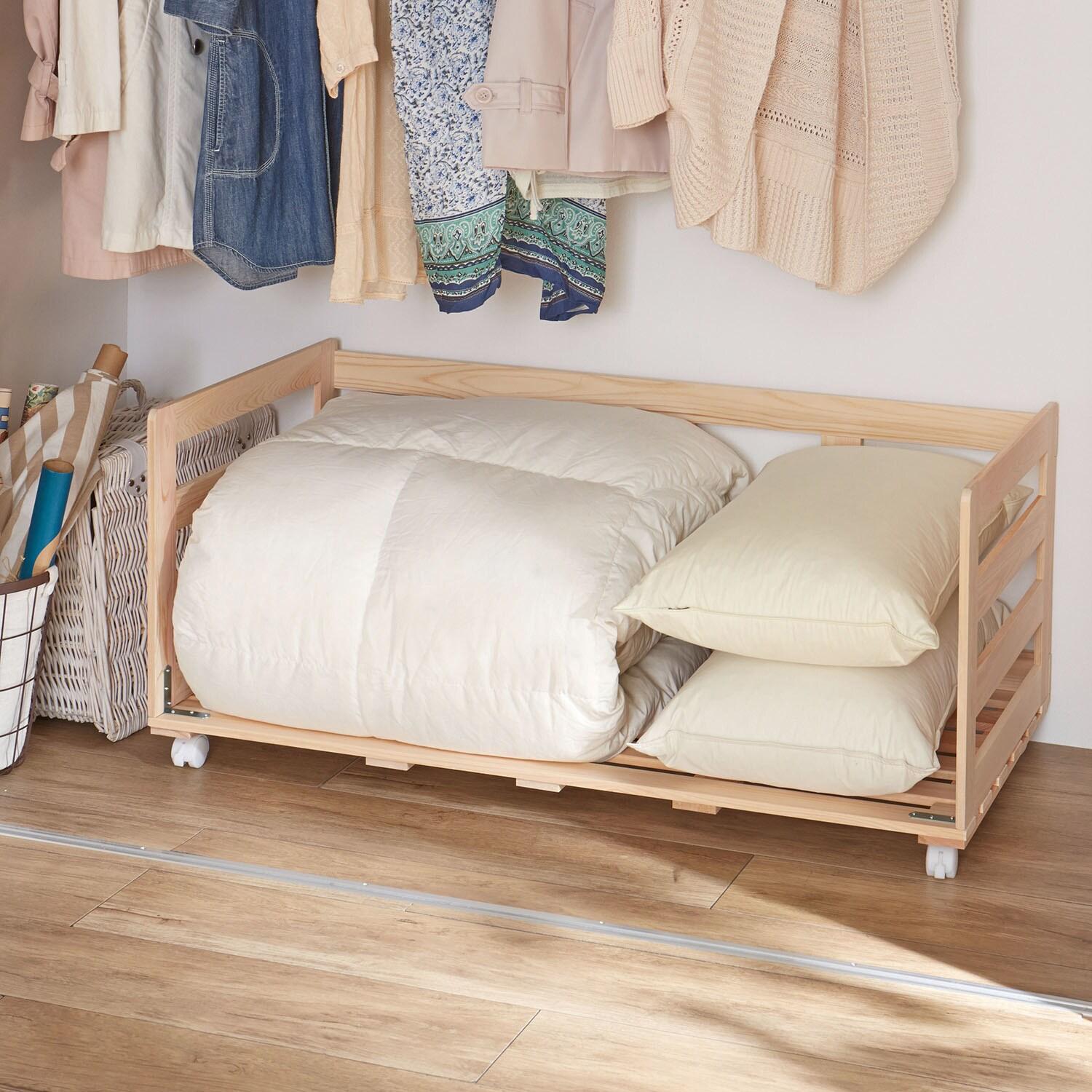 クローゼット用国産ひのき収納ワゴンの商品写真