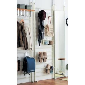 突っ張りカゴ付きラダーラック <幅65/幅95cm>の商品写真