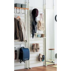 突っ張りカゴ付きラダーラック <幅65/幅95cm>の商品写真