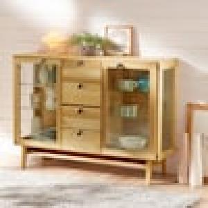 北海道産ナラ材のリビングキャビネットの商品写真