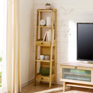 北海道産ナラ材のスリムラックの商品写真