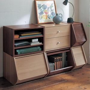 木目調スタッキング収納棚の商品写真