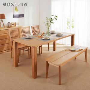 天然木のダイニングテーブルセット <4人用/6人用>の商品写真