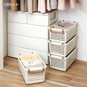 スタッキング樹脂バスケット4個セットの商品写真
