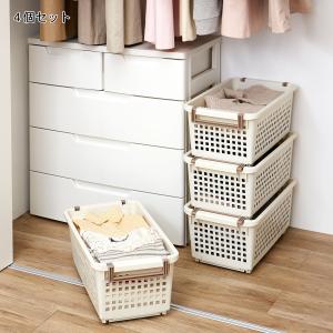 スタッキング樹脂バスケット4個セットの商品写真
