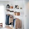 突っ張り棚付きハンガーラック <幅67~95cm>の商品写真
