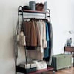 【4月28日までタイムセール】 棚付き頑丈ハンガーラックの商品写真