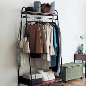 【4月28日までタイムセール】 棚付き頑丈ハンガーラックの商品写真