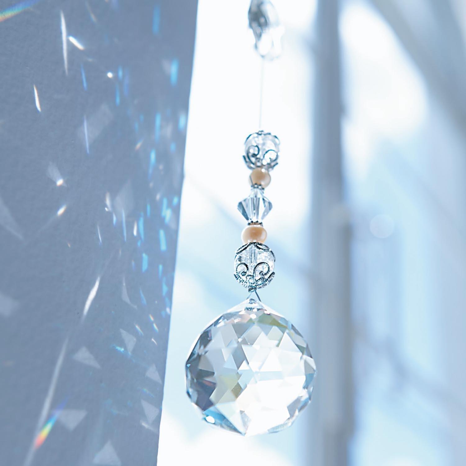 淡水パール付き吊り下げタイプのサンキャッチャーの商品写真