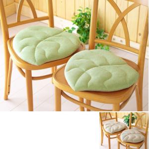 リーフ型のもこもこシートクッション・同色2枚セットの商品写真