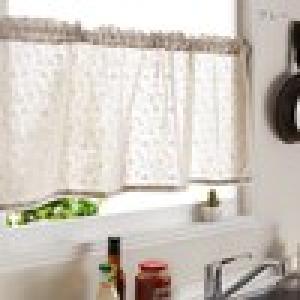 綿素材を使ったナチュラルカフェカーテンの商品写真