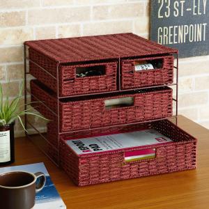 ペーパーバスケット素材の卓上ラック <幅34cm>の商品写真