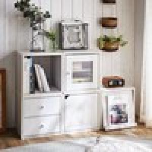 組み合わせ自由!木目調キューブボックス <奥行29cm/35cm>の商品写真