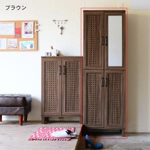 通気性の良いミラー付きシューズボックスの商品写真