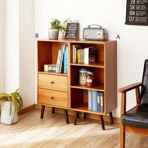 天然木のサイドキャビネットの商品写真