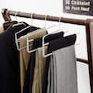 すべりにくい2段スラックスハンガー3本セットの商品写真