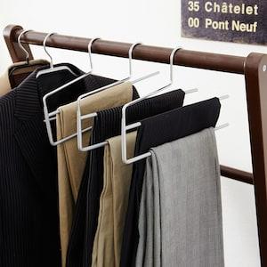 すべりにくい2段スラックスハンガー3本セットの商品写真