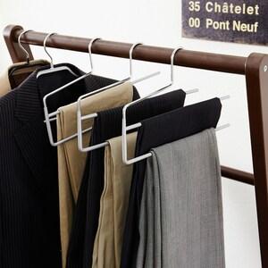 すべりにくい2段スラックスハンガー3本セットの商品写真