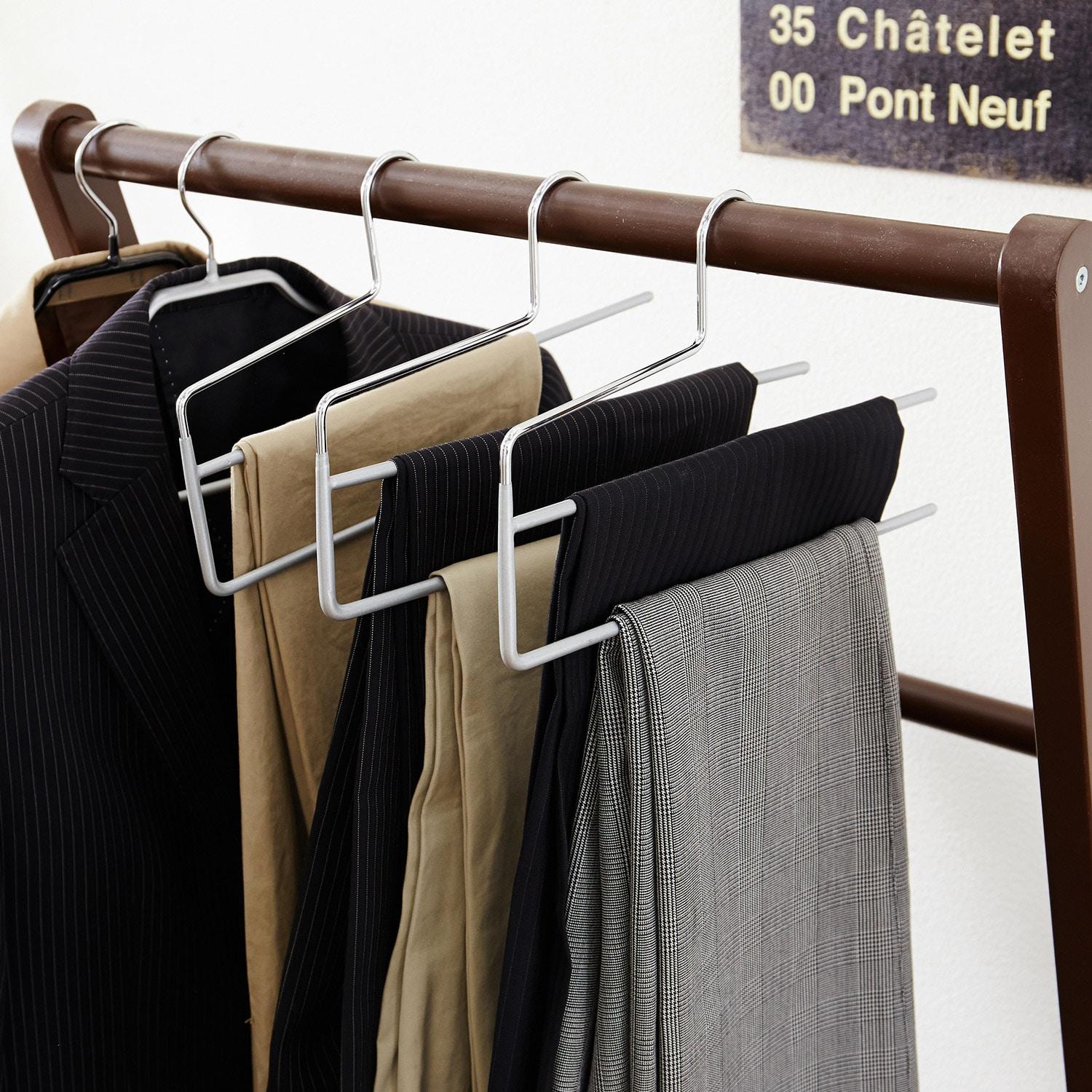 すべりにくい2段スラックスハンガー3本セットの商品写真