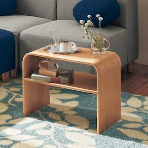 縦置き・横置きできる曲げ木の2ウェイリビングテーブルの商品写真