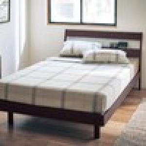 【5月6日までタイムセール】 オーク材の棚付き高さ調整すのこベッド <セミシングル/シングル/セミダブル>の商品写真