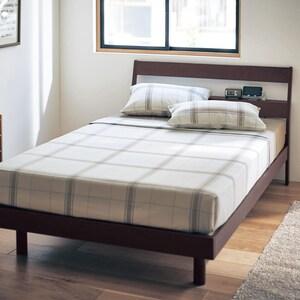 【5月6日までタイムセール】 オーク材の棚付き高さ調整すのこベッド <セミシングル/シングル/セミダブル>の商品写真